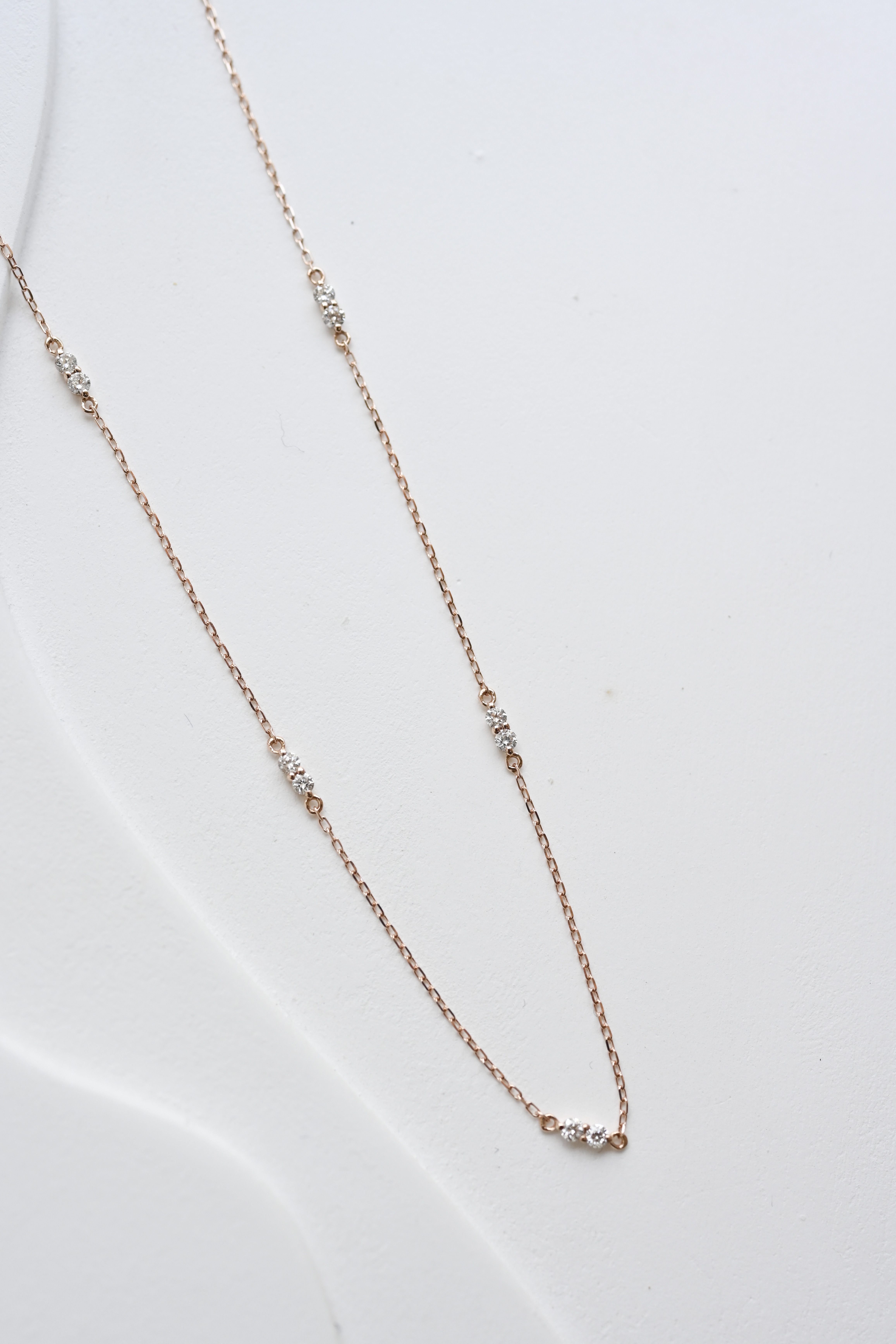 18K Two By One Diamond Necklace