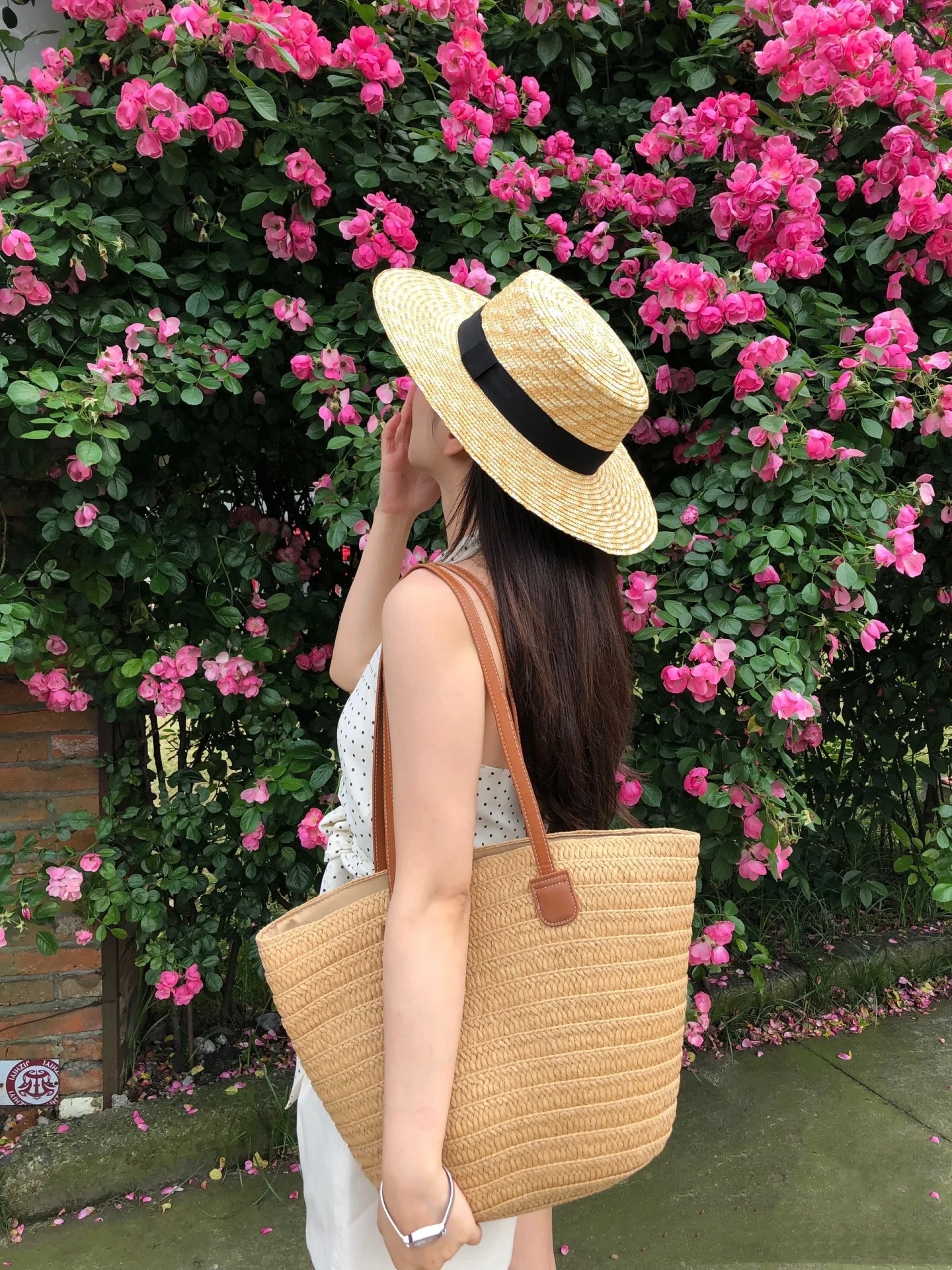 度假風草編沙灘包/二色