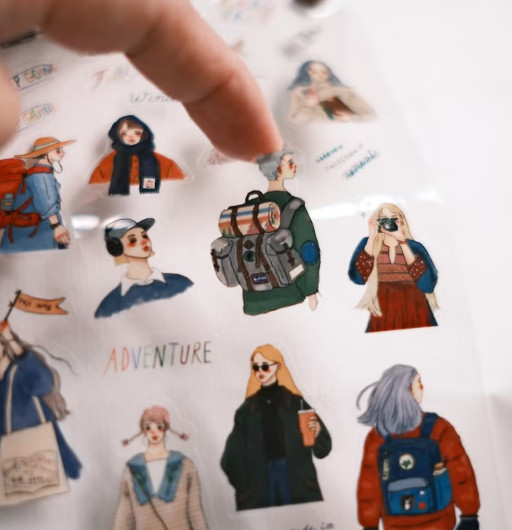 環島旅行 Let us go on a road trip 和紙與透明貼紙 兩張一組｜甜蜜生活La dolce vita 臺灣