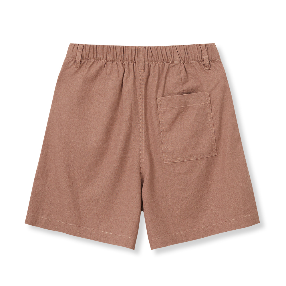 麻混紡短褲