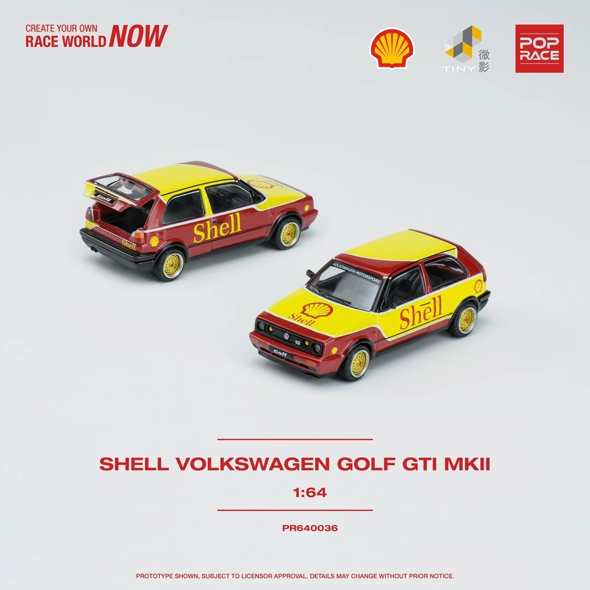 POPRACE x TINY 1/64 蜆殼 SHELL VOLKSWAGEN GOLF GTI MK2