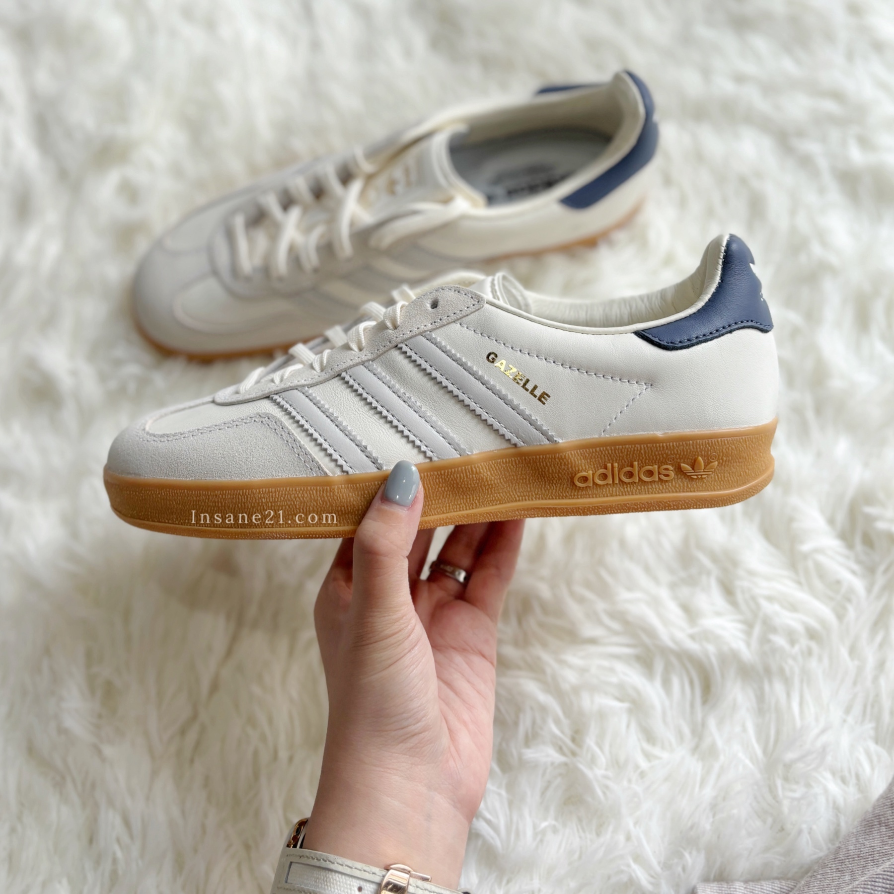 ADIDAS X BEAUTY&YOUTH GAZELLE INDOOR 深藍尾 灰線 立體金標 女鞋 IH8547