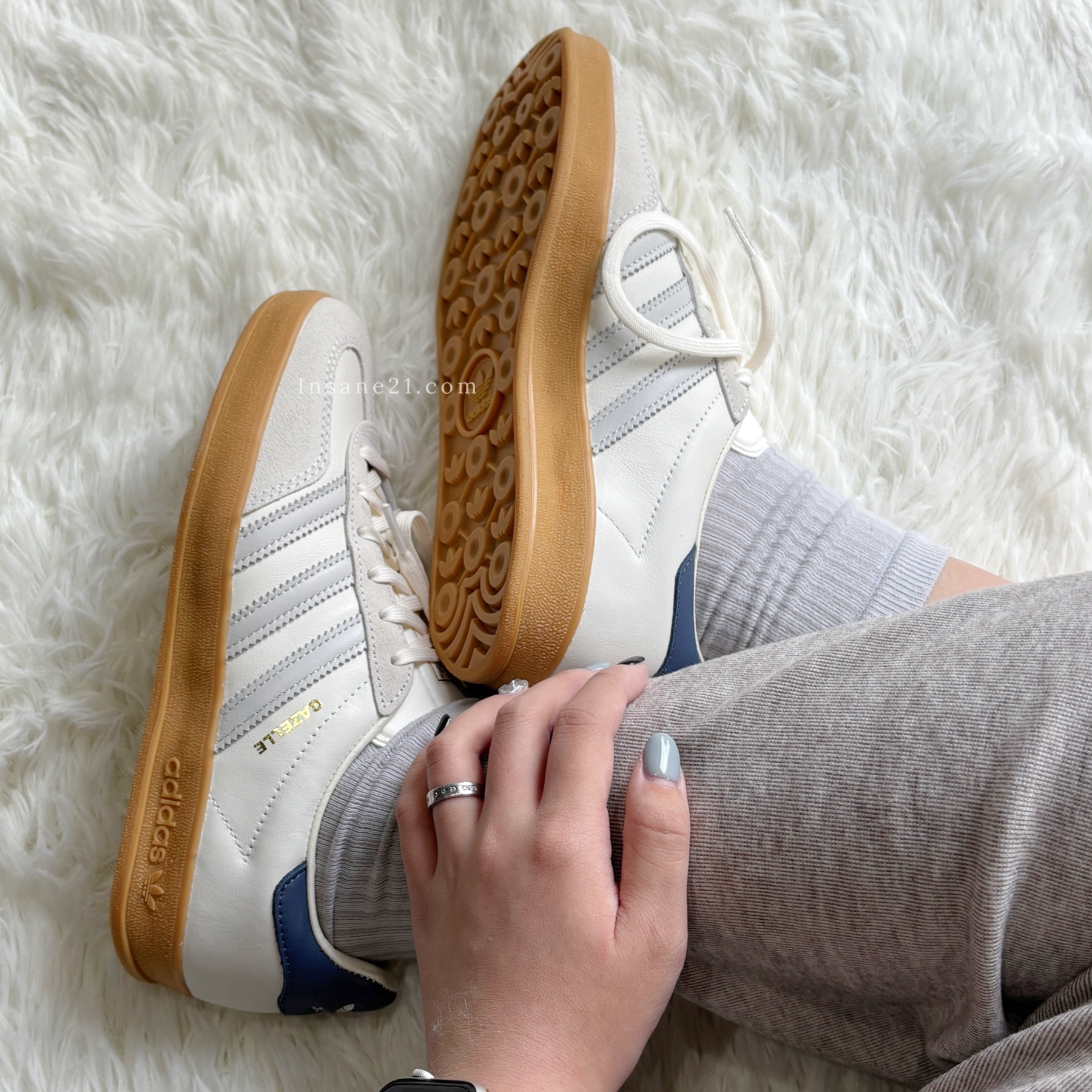 ADIDAS X BEAUTY&YOUTH GAZELLE INDOOR 深藍尾 灰線 立體金標 女鞋 IH8547