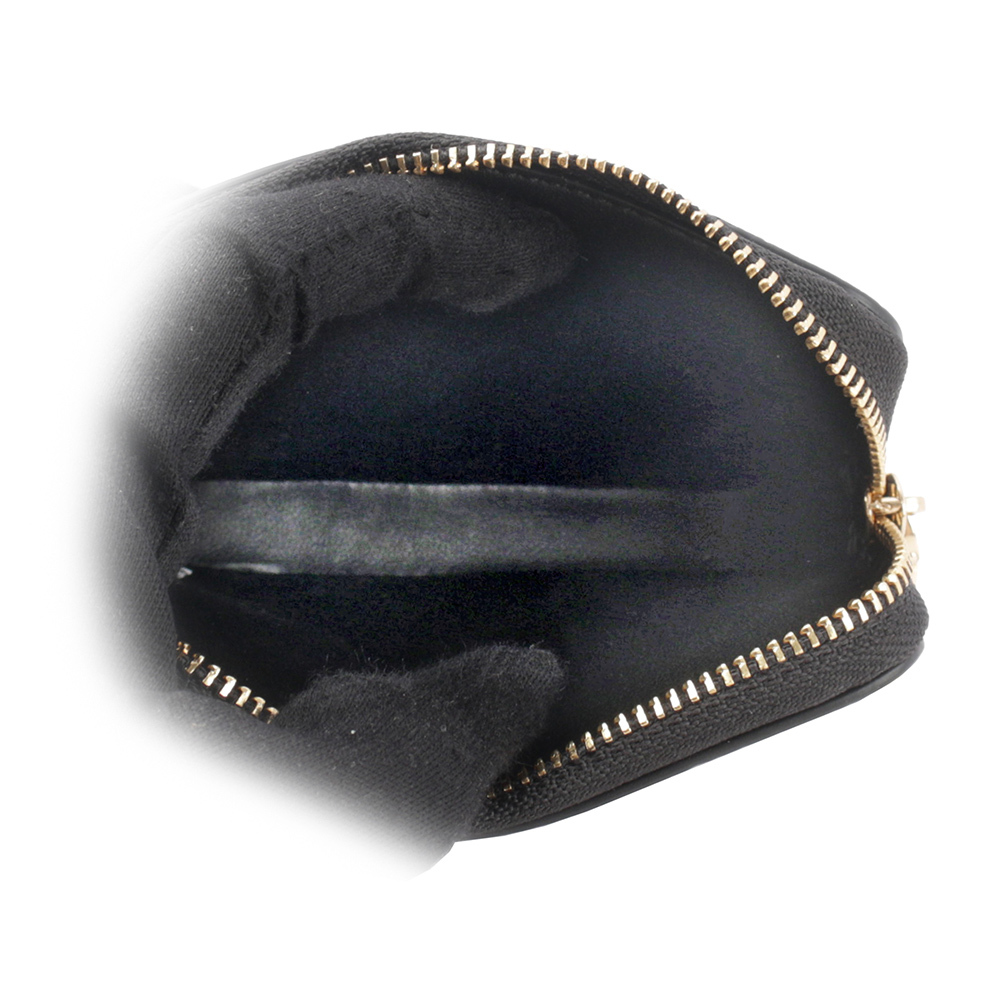 【COACH】荔枝皮革附掛勾L型拉鍊卡夾/零錢包(黑色) 6303 IMBLK