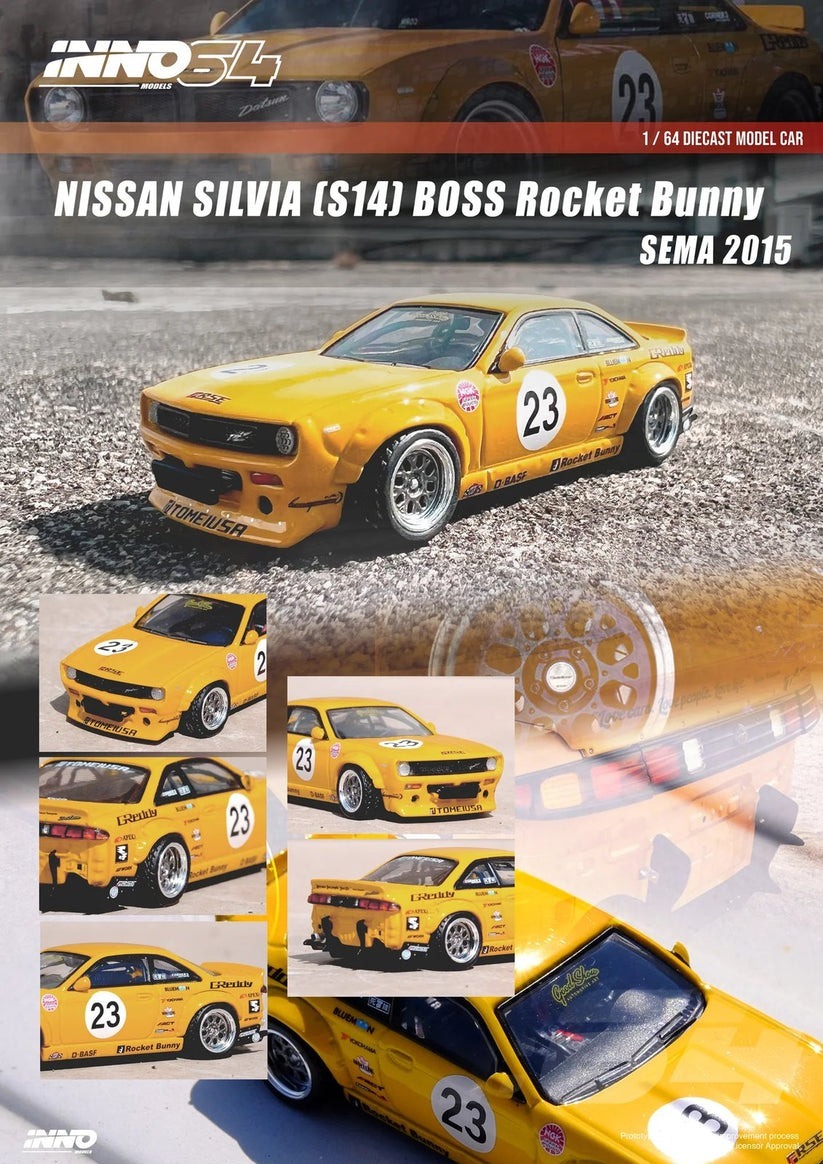 INNO64 1/64 Die-Cast 日產 NISSAN SILVIA (S14) BOSS "ROCKET BUNNY" SEMA 2015