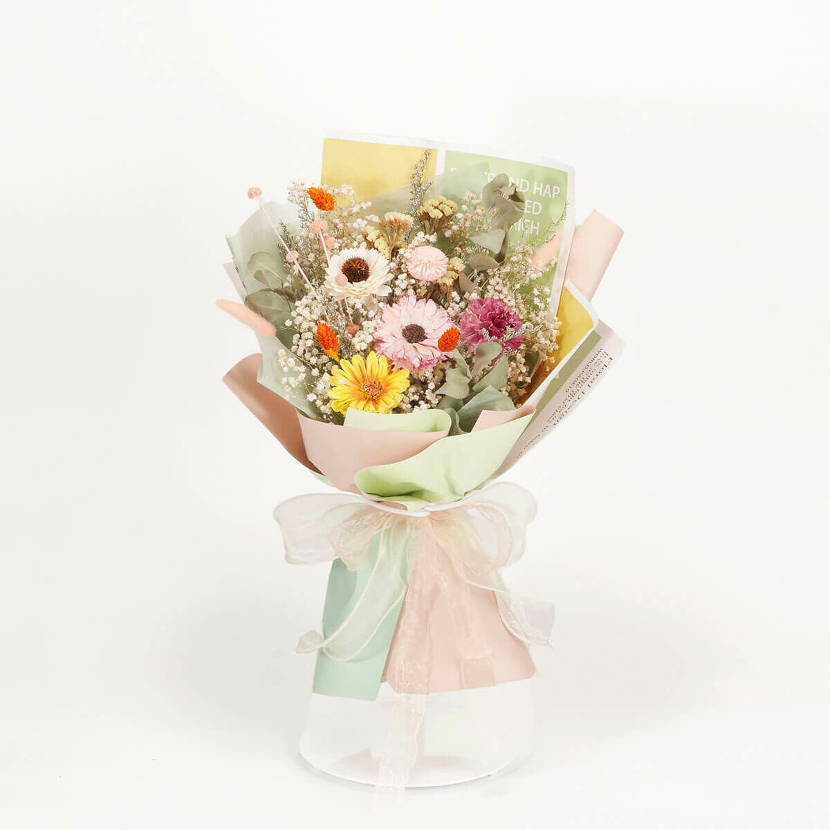 【青春變奏曲 】中型乾燥花束 -   朝氣黃