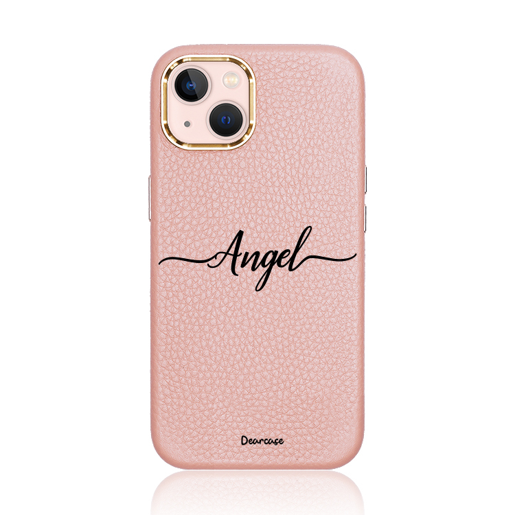 【特惠款】妳的姓名 iPhone 15 蜜荔粉皮革殼 (MagSafe)(含Angel)