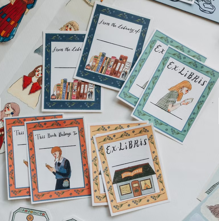 書店裡的人 EX-LIBRIS 藏書票貼紙 八張一組｜甜蜜生活La dolce vita 臺灣