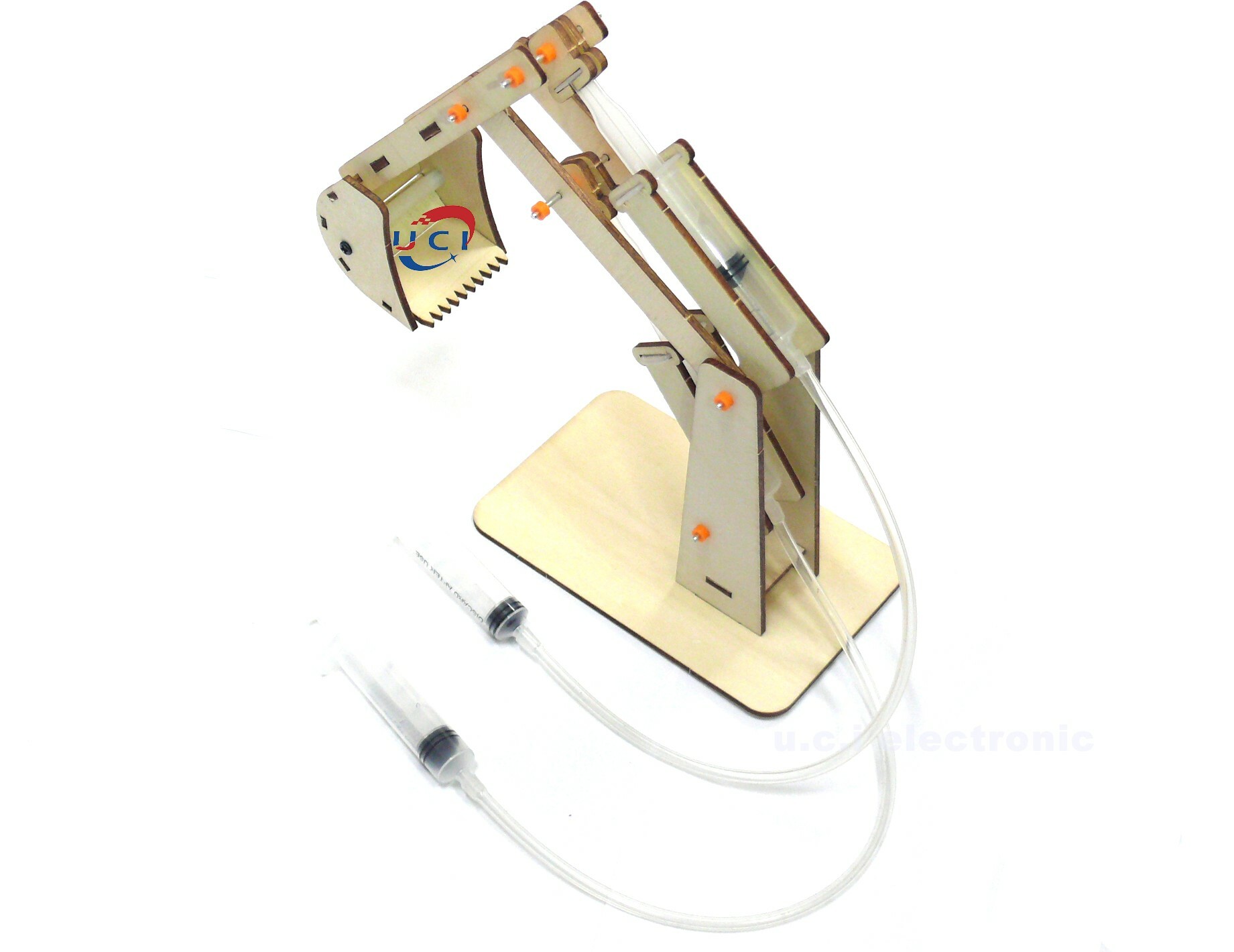 【UCI電子】(二Y-2) DIY材料包 液壓挖掘機模型 液壓手臂 木質手工材料 散件出貨 教學材料 挖土機