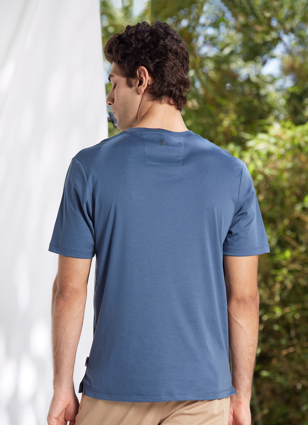 【絕版出清】鑽光100%GIZA86白金埃及棉獵裝上衣-2455MT-白金藍