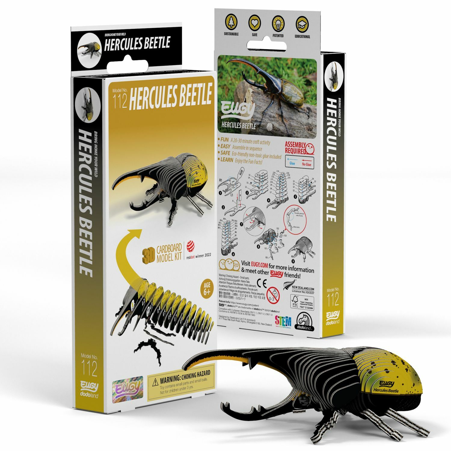EUGY 3D Cardboard Kit Set Model - 112 Hercules Beetle