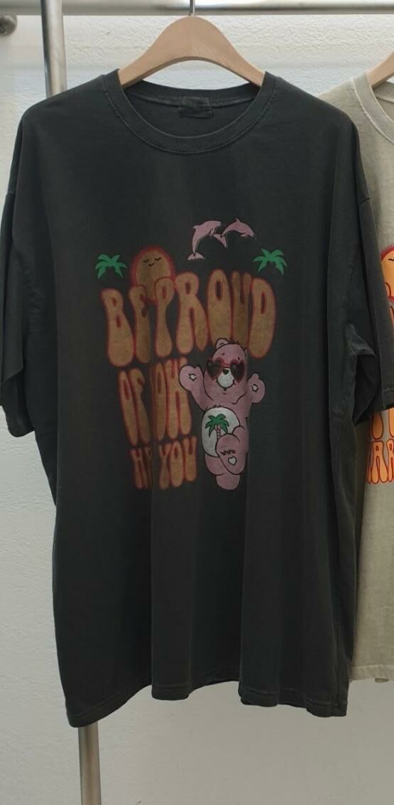 洗水熊仔圖案英文字短袖Tee T5432