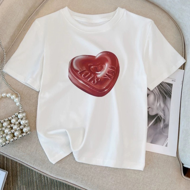 超甜糖果愛心短版上衣