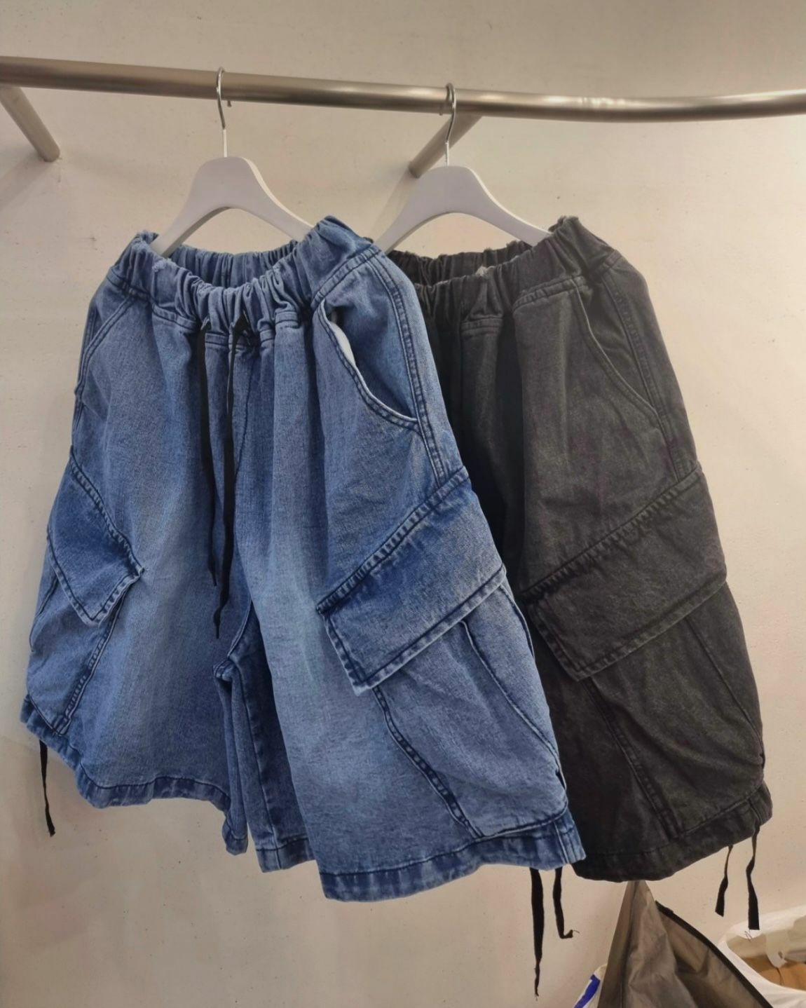 洗水工裝牛仔短褲 P2796