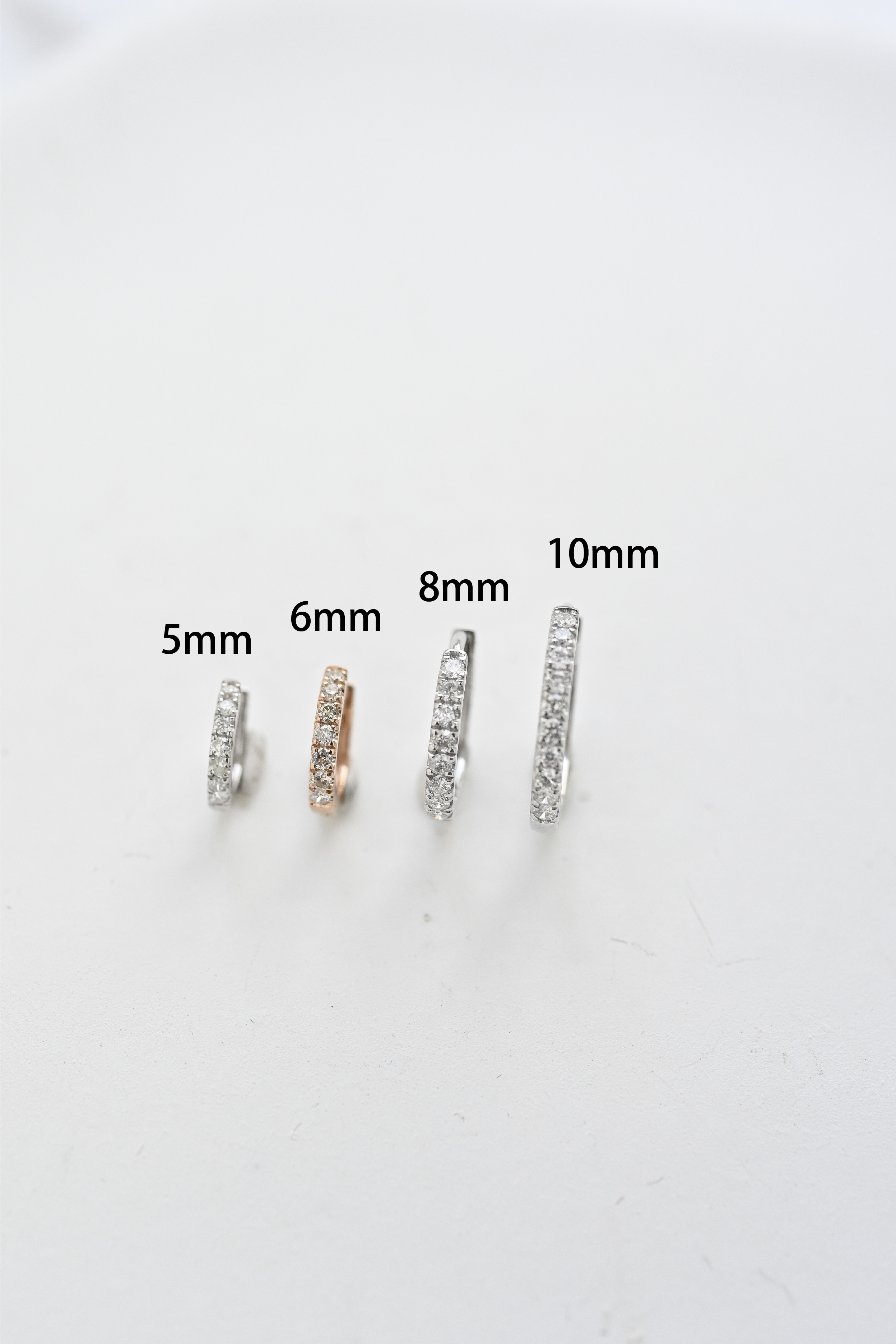 18K Multi Size Diamond Hoop Earring