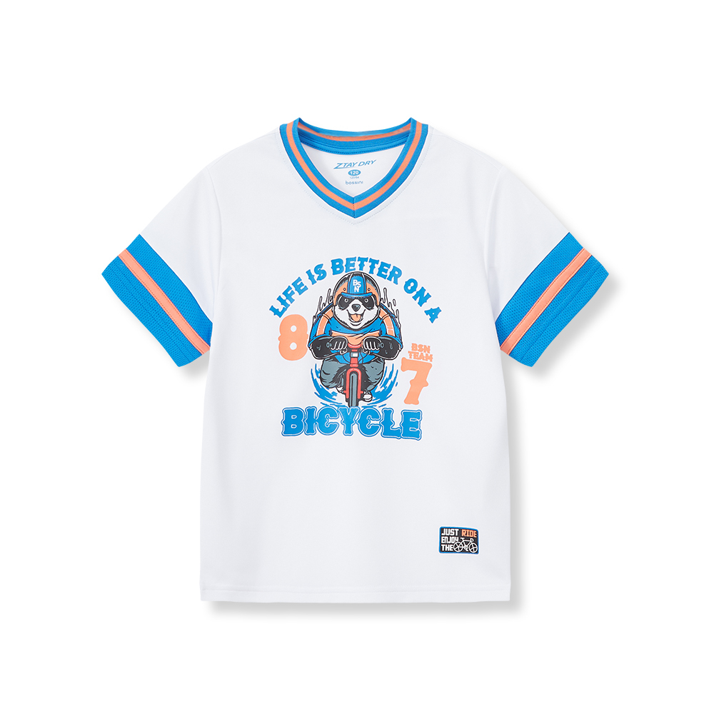 圓領短袖圖案 T 恤