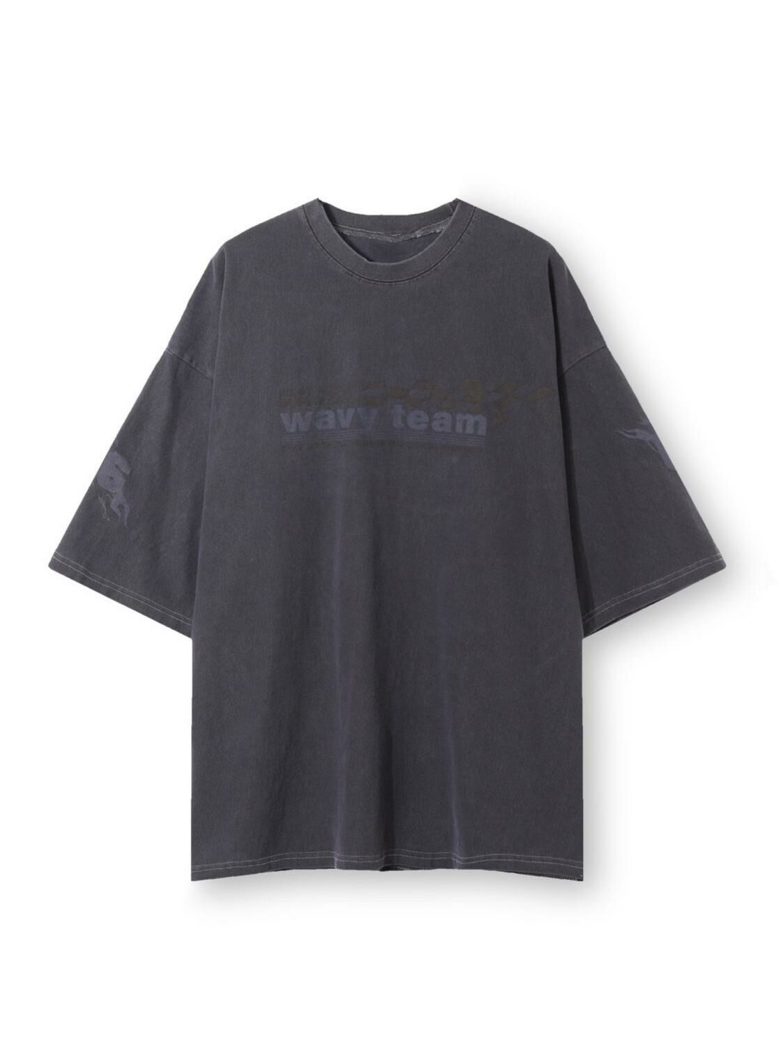 洗水英文字圖案短袖Tee OverSizeT5435