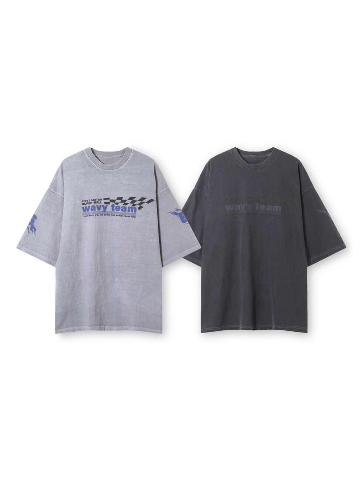 洗水英文字圖案短袖Tee OverSizeT5435