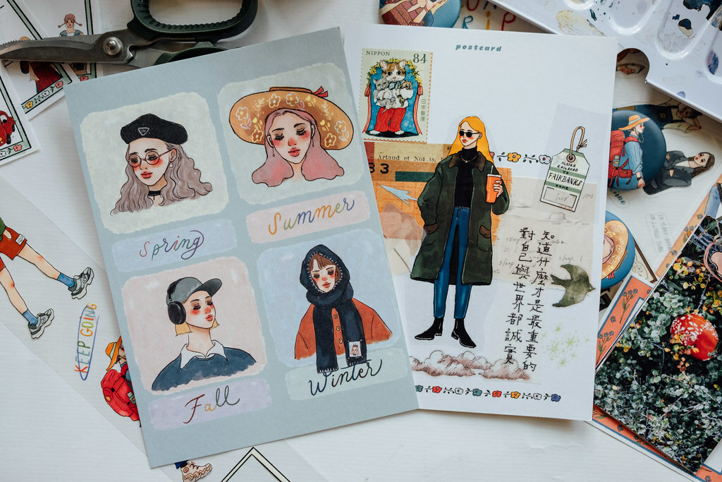 春夏秋冬 四季女孩 明信片｜甜蜜生活 la dolce vita 臺灣