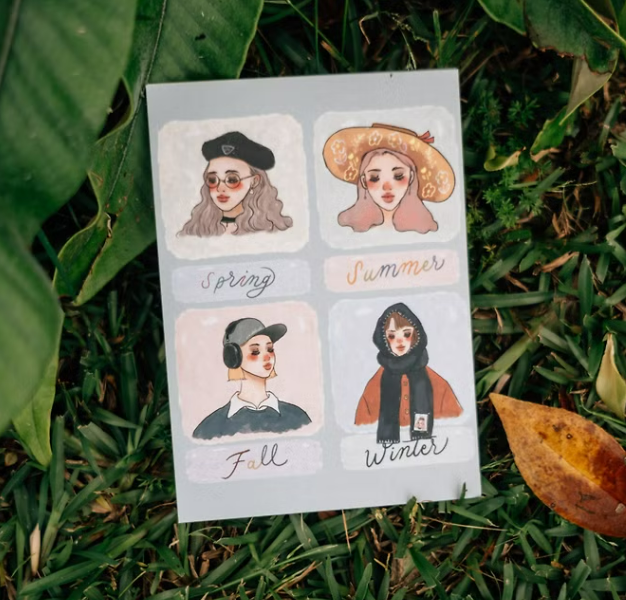 春夏秋冬 四季女孩 明信片｜甜蜜生活 la dolce vita 臺灣