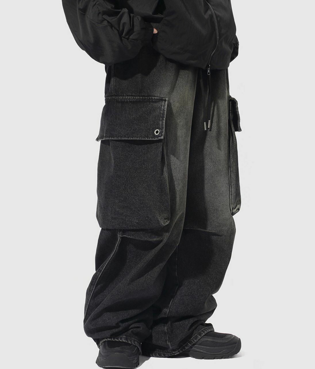 洗水工裝鬆身牛仔褲 P2790