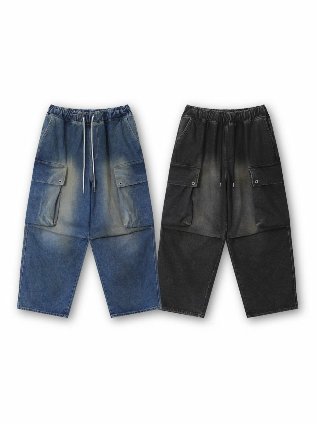 洗水工裝鬆身牛仔褲 P2790