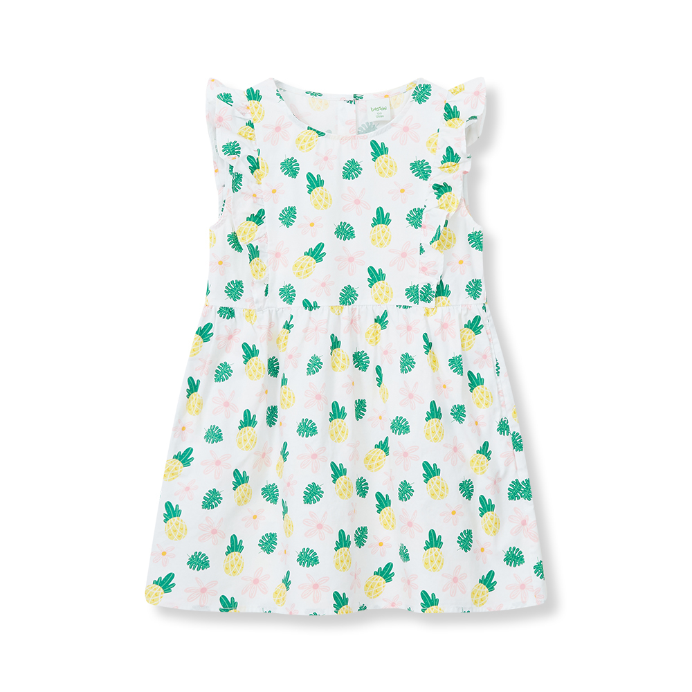 短袖印花連身裙