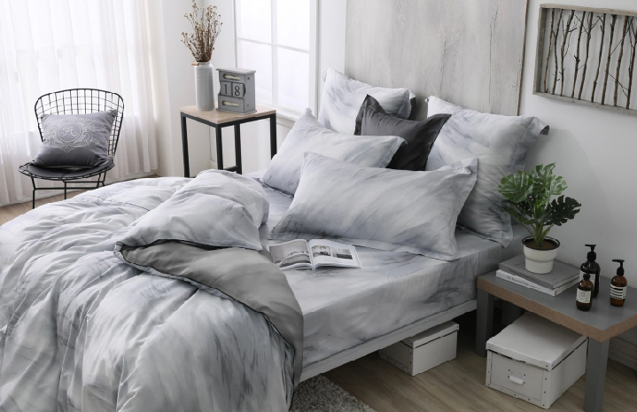 100支天絲床包兩用被組 | 大理石