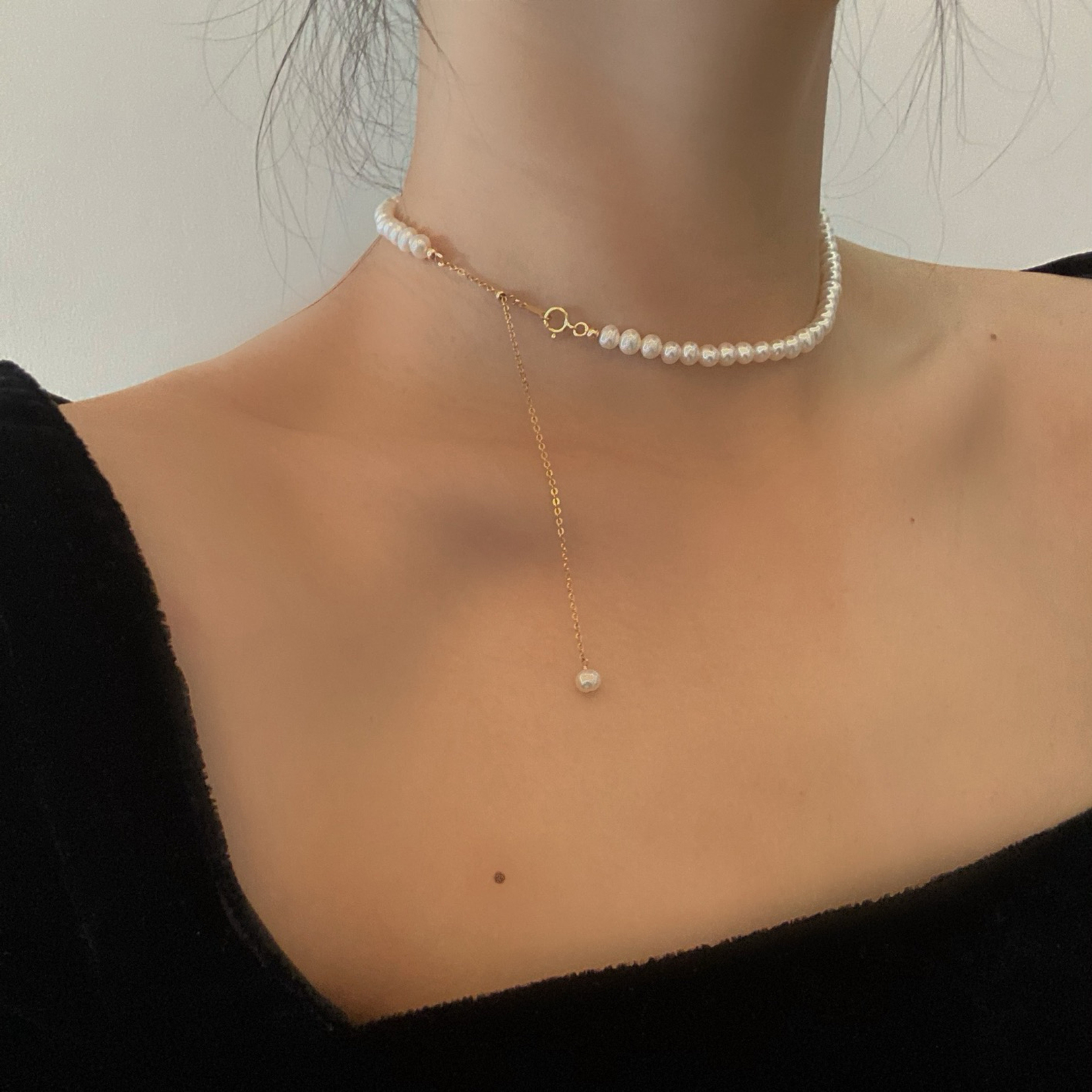 【優雅與自信】經典天然珍珠14K金項鍊