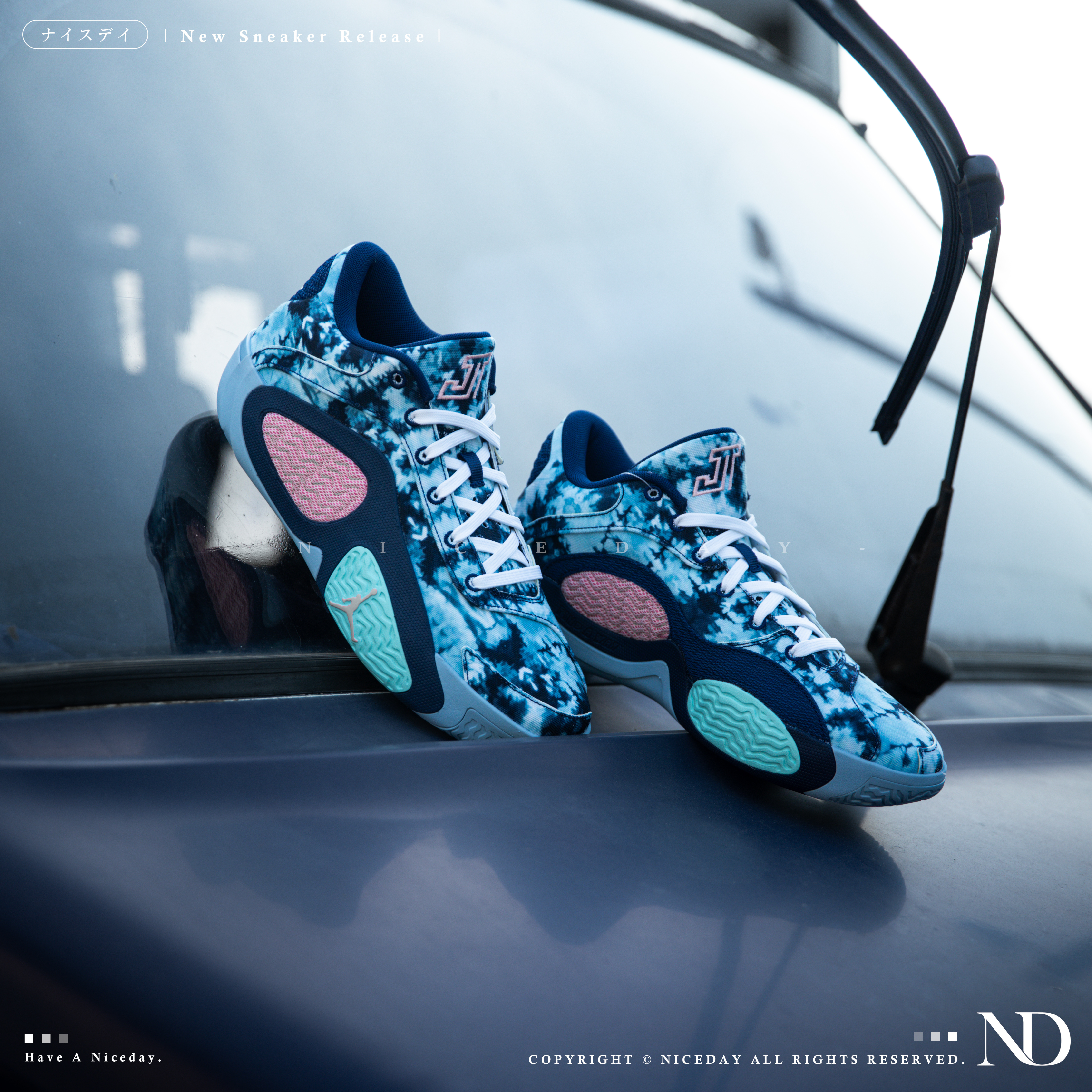 NICEDAY 現貨  Jordan Tatum 2 GPX PF  Denim 藍粉 丹寧 牛仔 男鞋 HJ4421-400