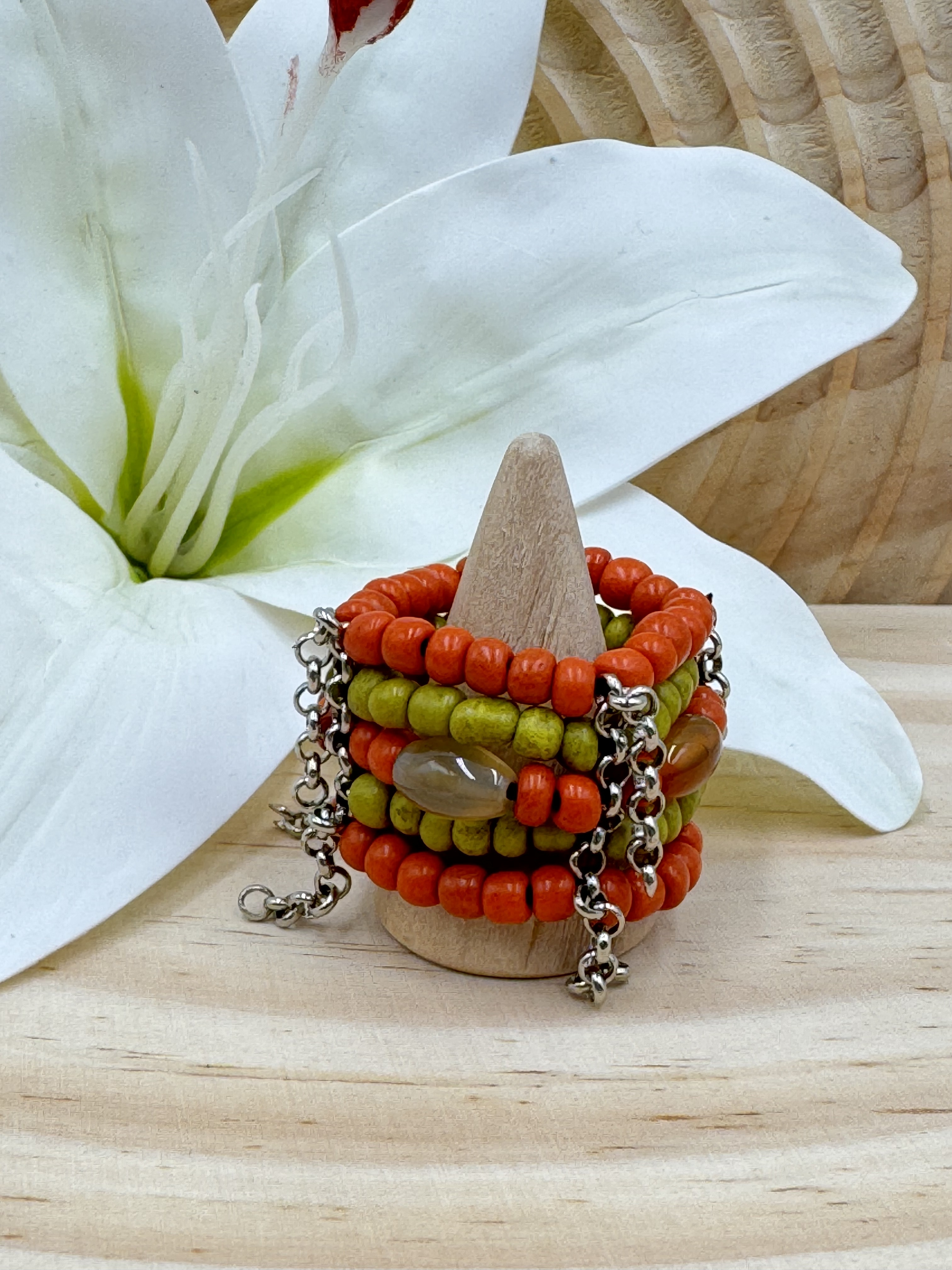 No.8傳統串珠戒指戒圍6cm