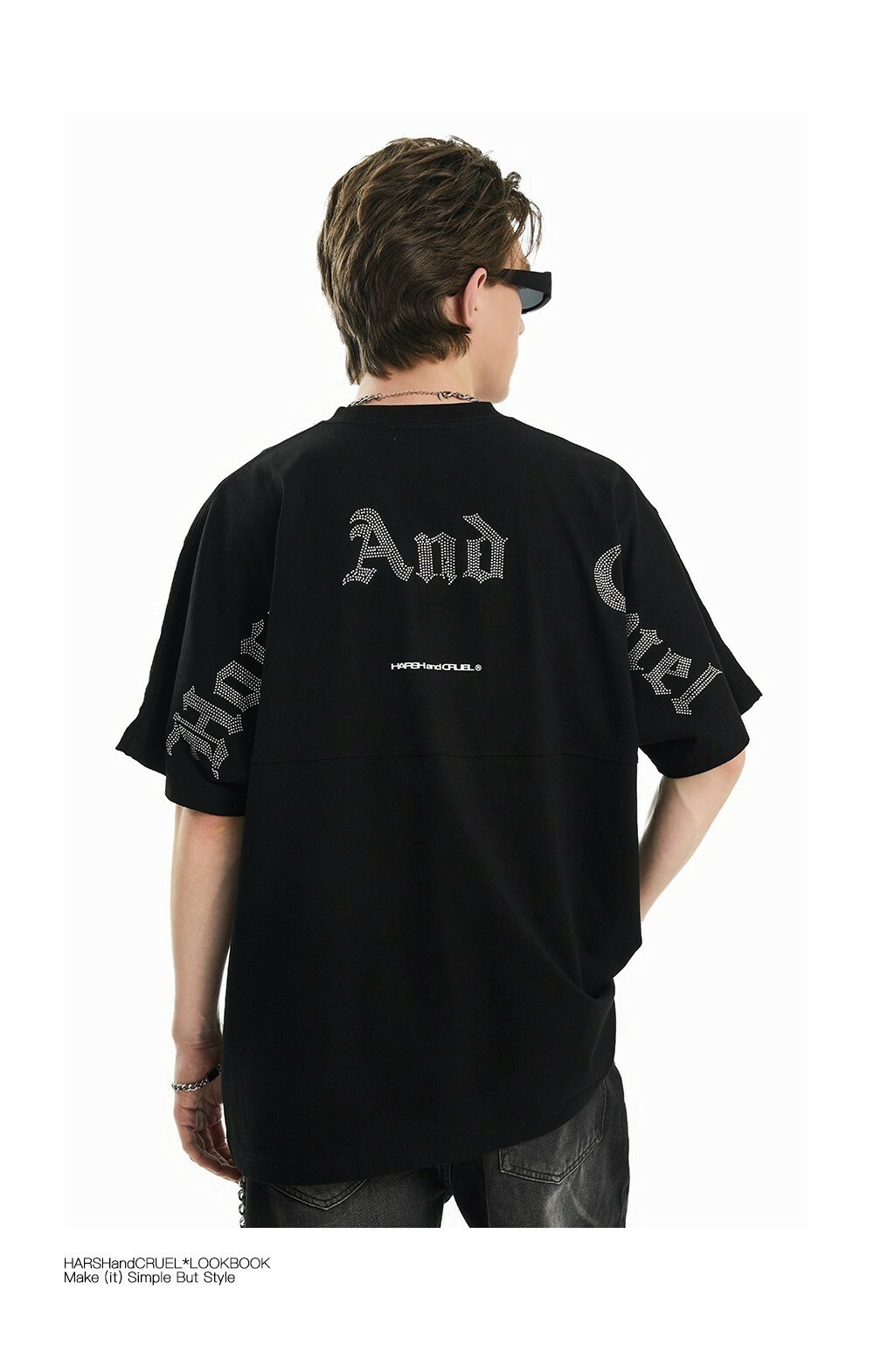 Harsh and Cruel 24SS 滿鑽歌德字體排版短袖 HL242020185