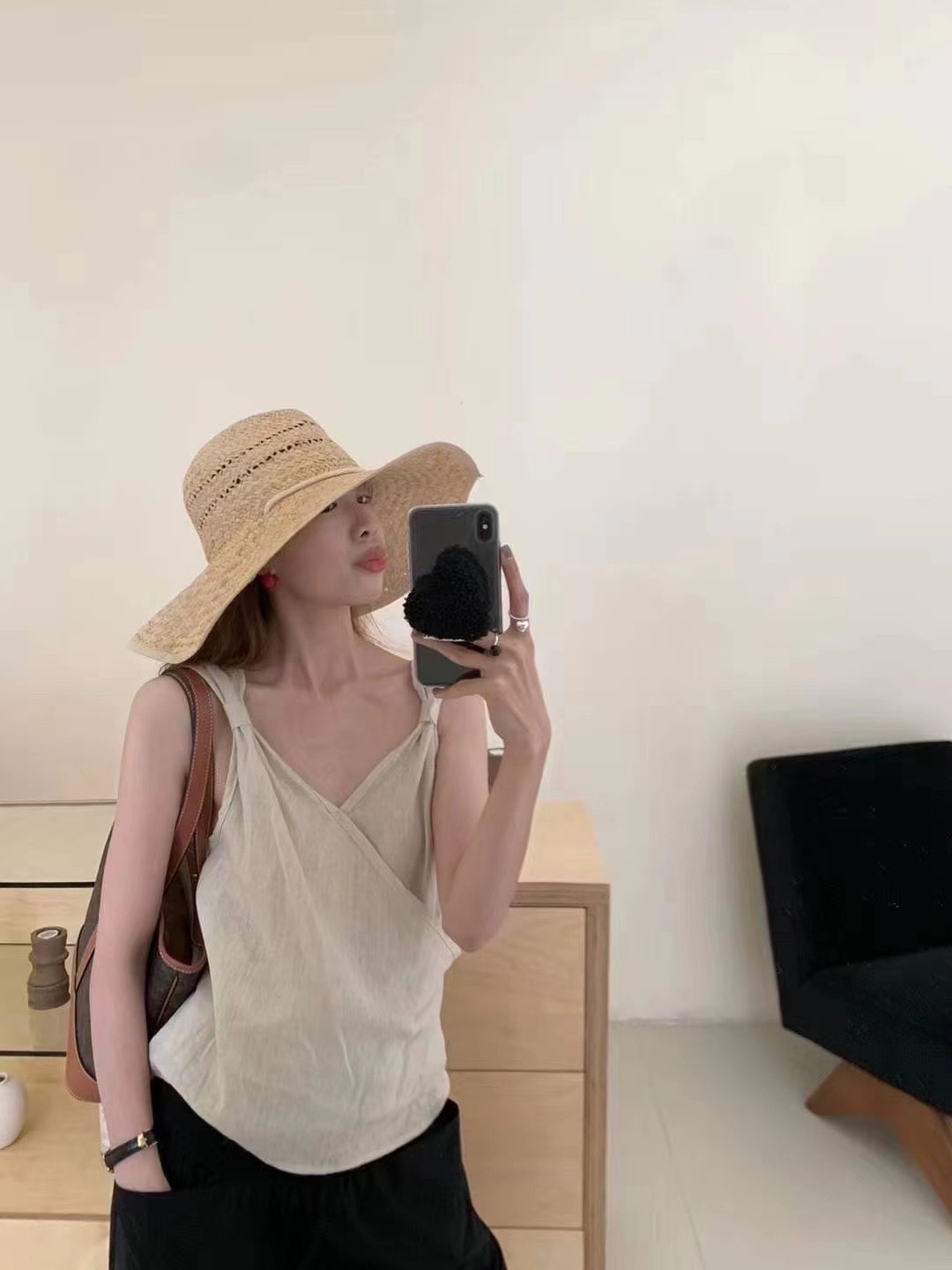 亞麻蝴蝶結背心