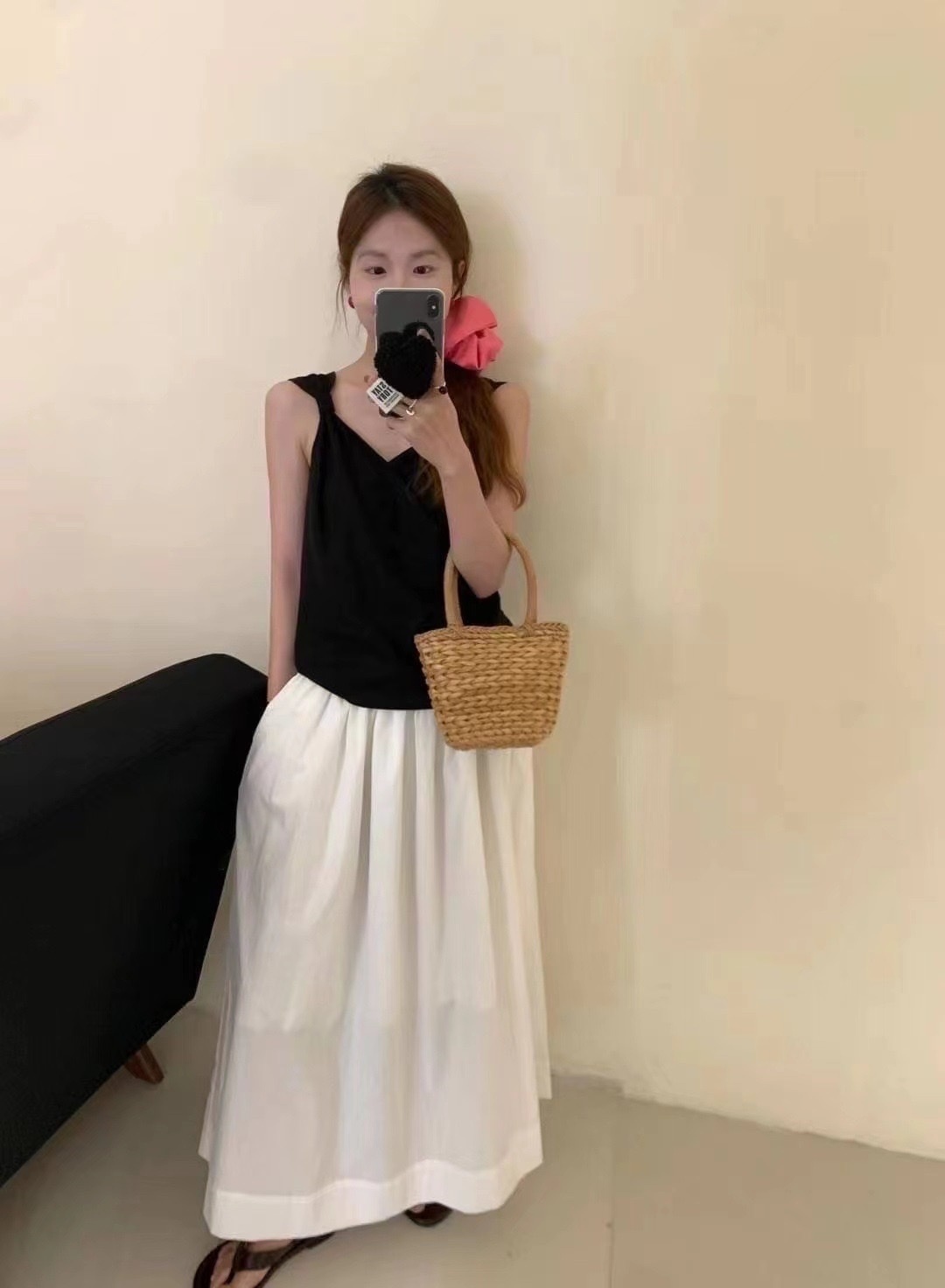 亞麻蝴蝶結背心