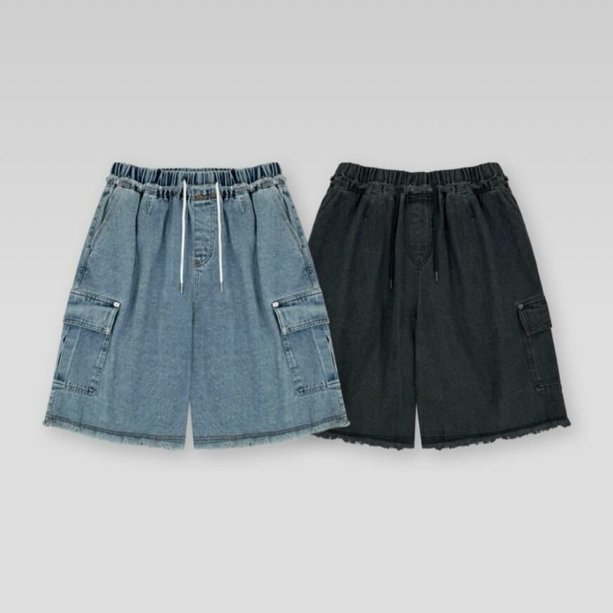 洗水流蘇工裝牛仔短褲 FATAL-018P