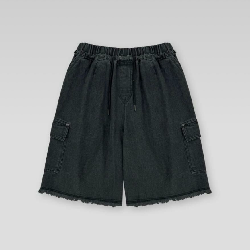 洗水流蘇工裝牛仔短褲 FATAL-018P