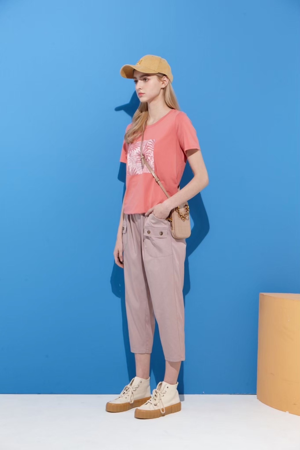 韓潮時尚色輕薄棉質工裝口袋造型休閒褲U6291