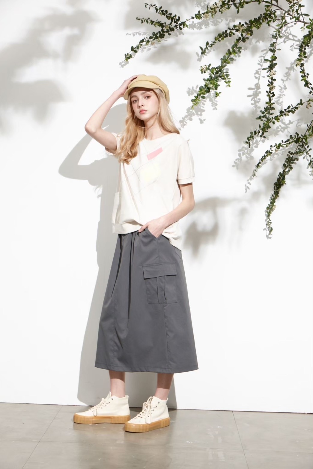 OL時尚韓版幾何造型連袖修身休閒棉T U6232