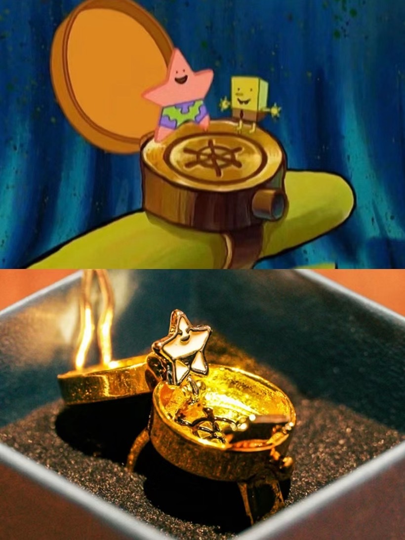 海綿寶寶派大星 BFF 旋轉戒指 好朋友戒指