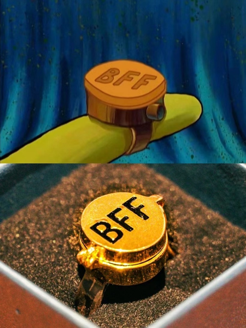 海綿寶寶派大星 BFF 旋轉戒指 好朋友戒指