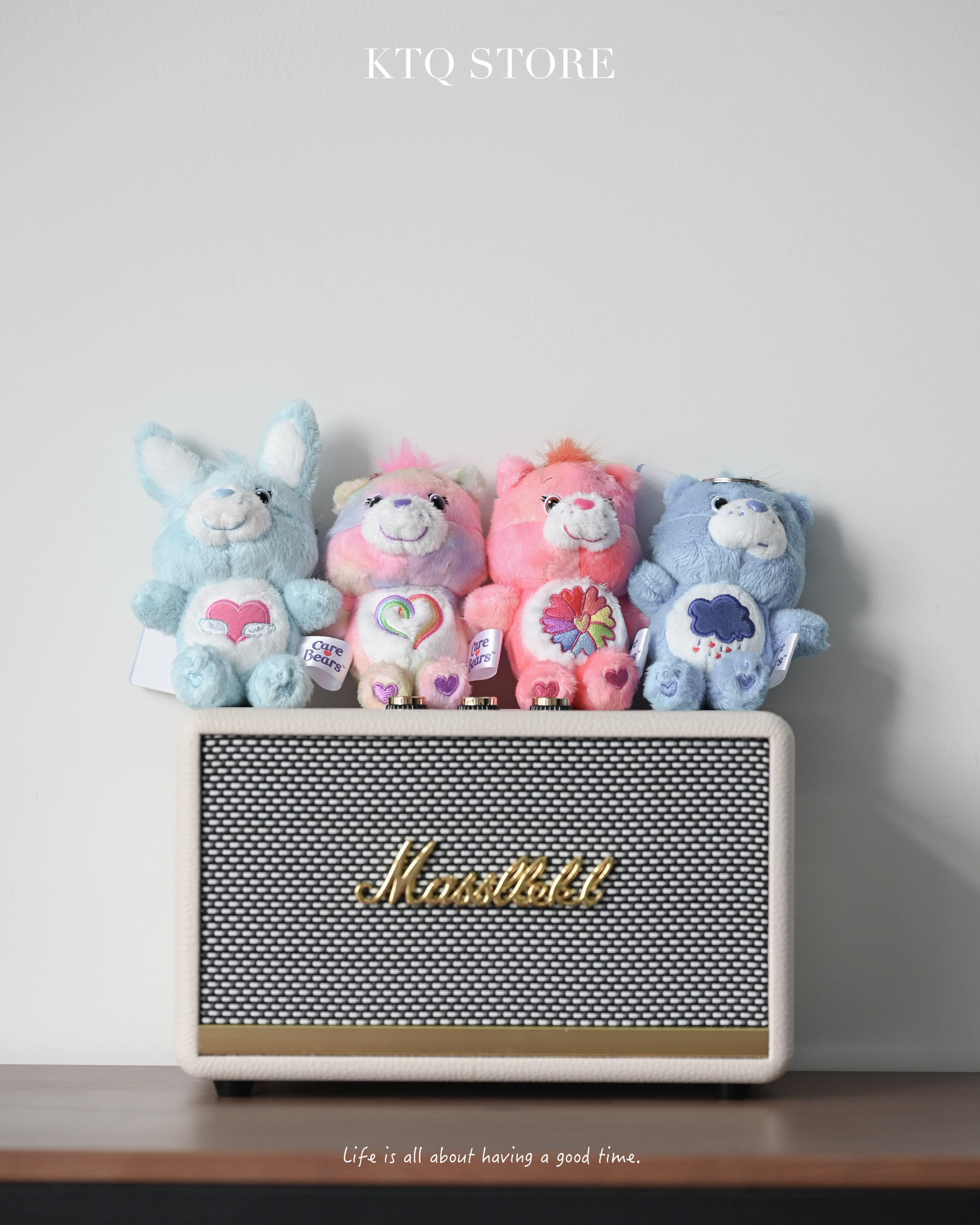 KTQ STORE ‧ 日本 CAREBEAR 彩虹熊吊飾 娃娃