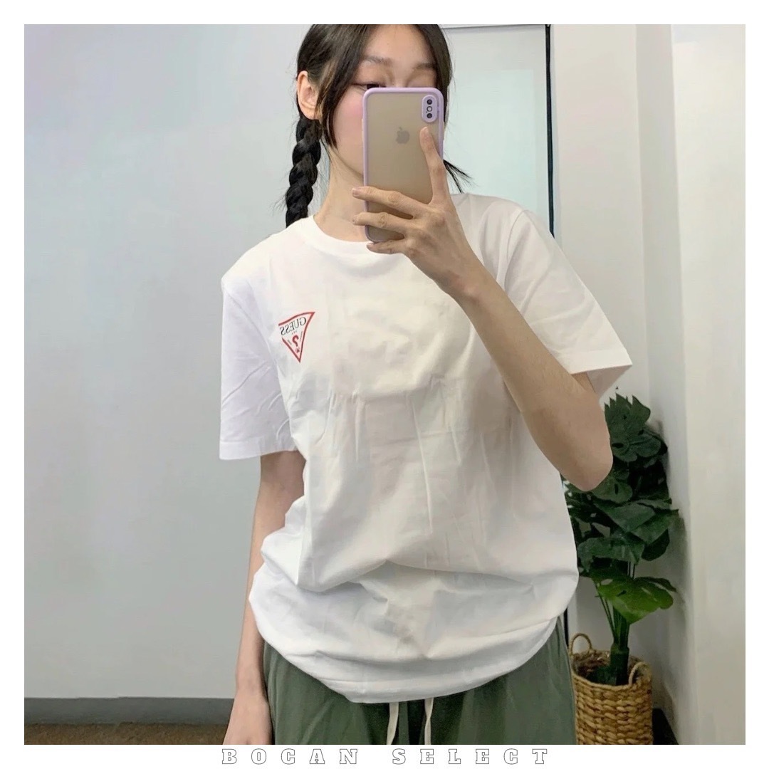 <兩件套組> 韓國🇰🇷 GUESS 小標 倒三角 黑白 短袖 短T