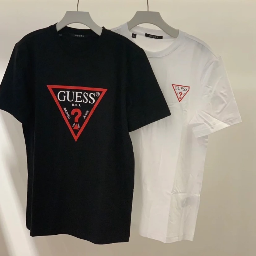 <兩件套組> 韓國🇰🇷 GUESS 小標 倒三角 黑白 短袖 短T