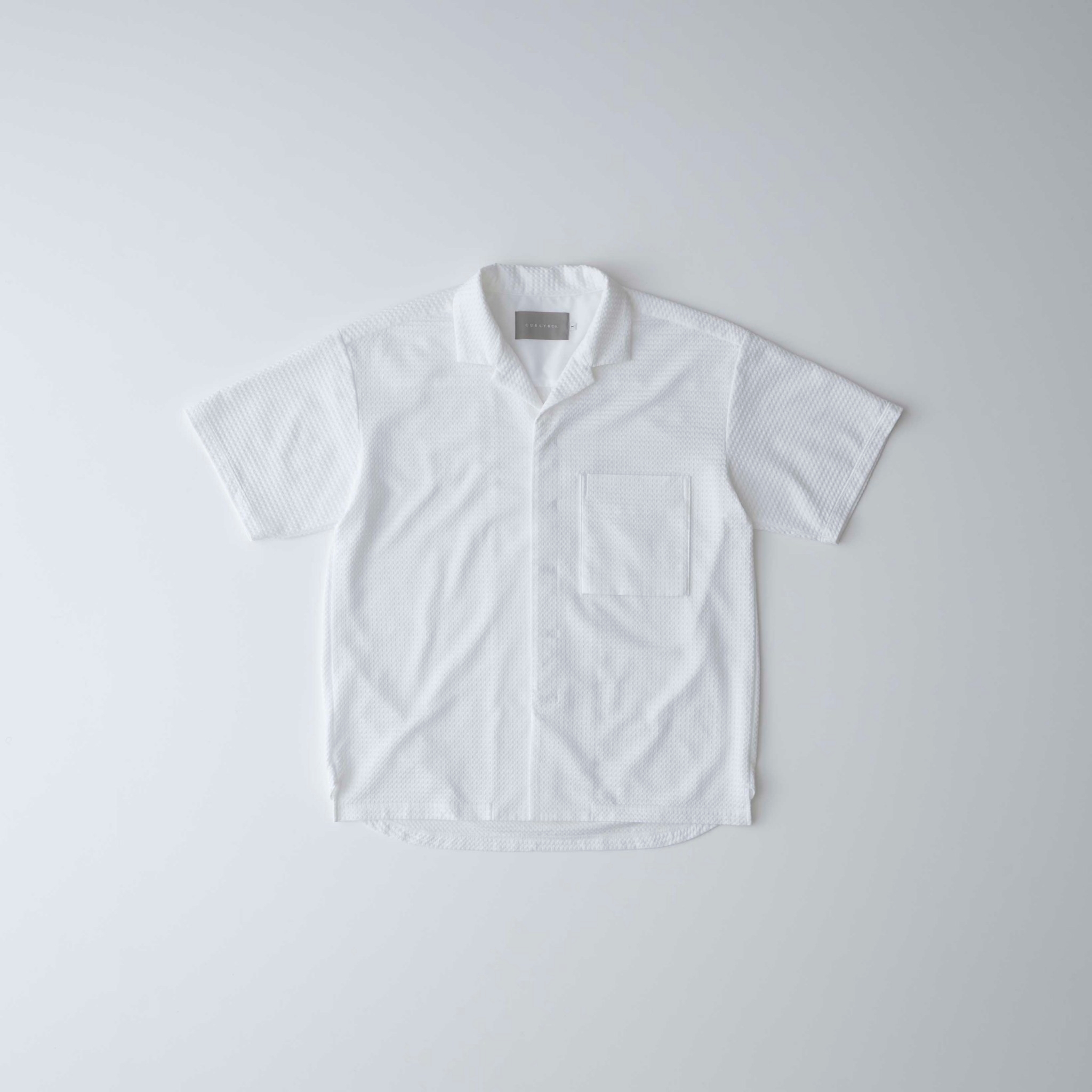 CURLY&CO - OPEN COLLAR SHIRT -seersucker check- / 2COLO