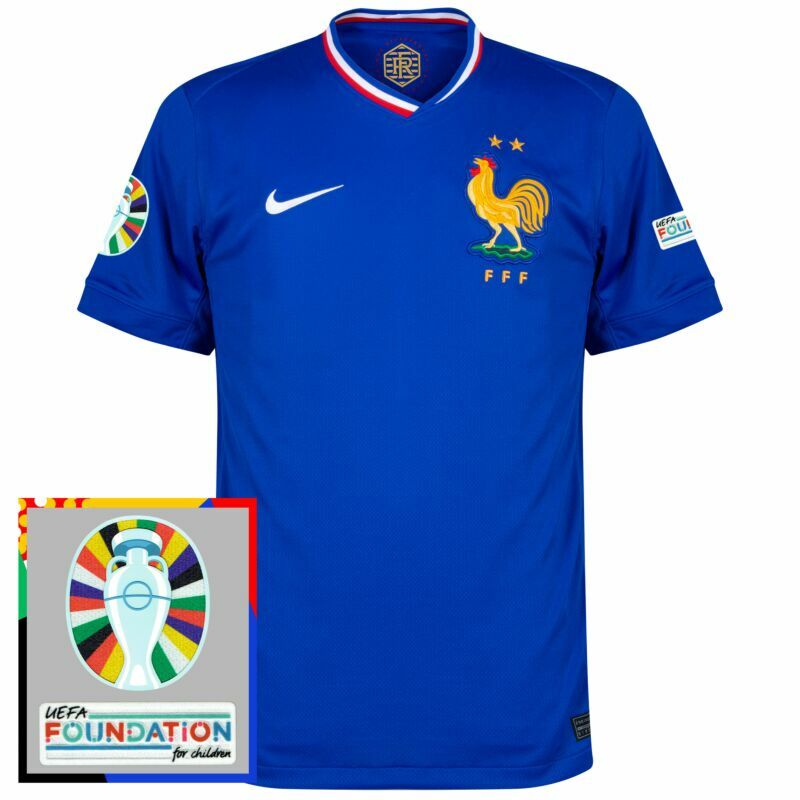 2024 France Home Shirt with Nameset & EURO Patch