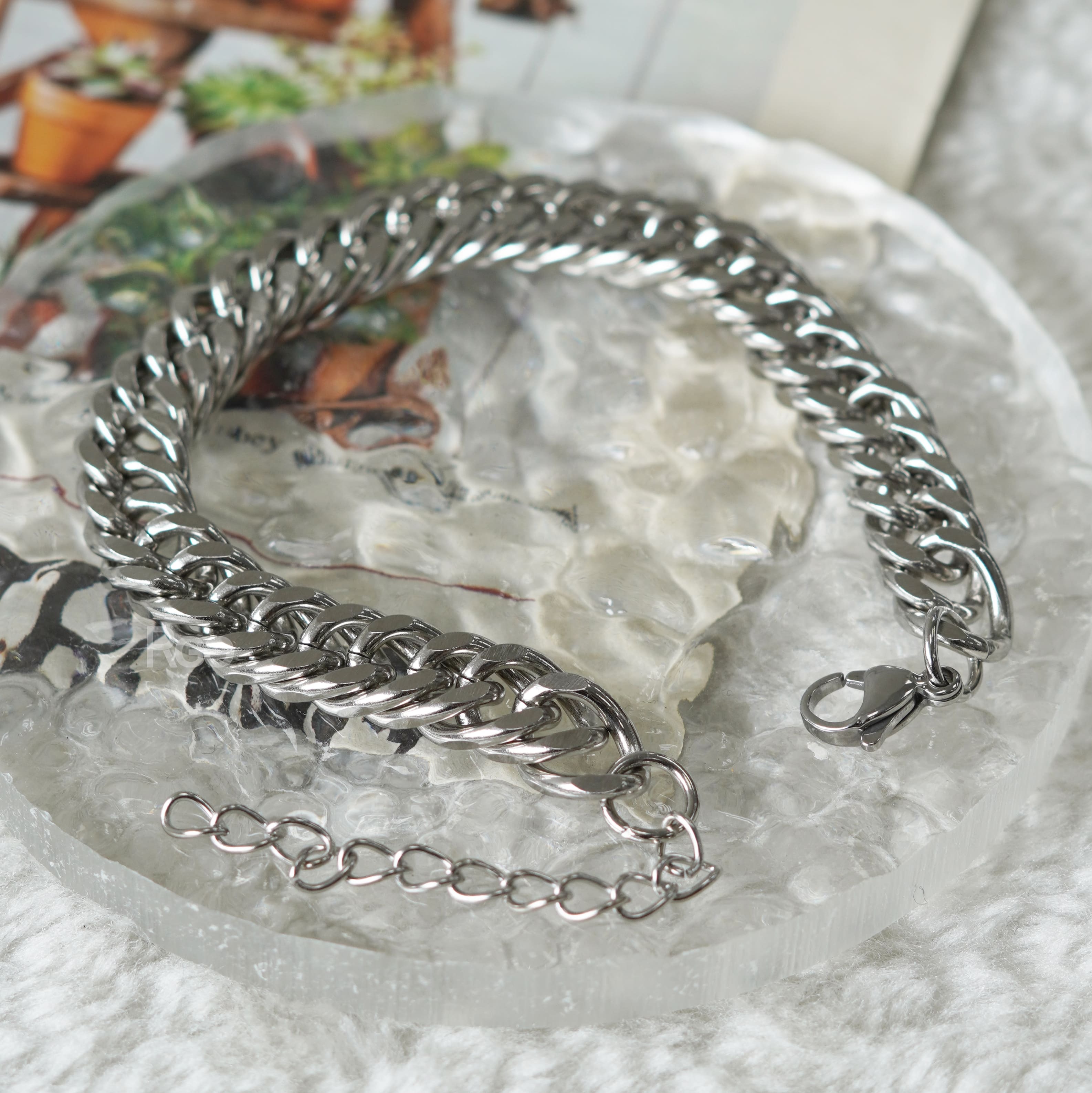 古巴鈦鋼魚骨手鍊