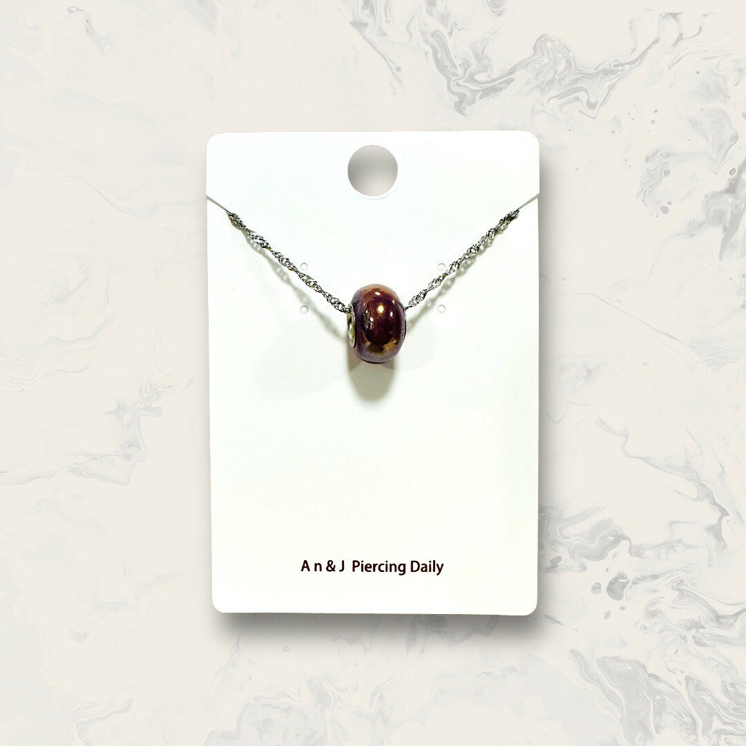 韓國直送項鍊 螺旋鍊 大漆光純色大珠珠