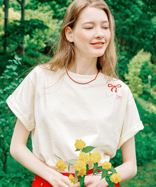 RONRON 3 RIBBON BASIC FIT T SHIRT