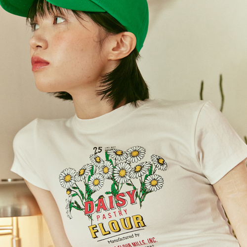 RONRON DAISY SLIM FIT T-SHIRT WHITE