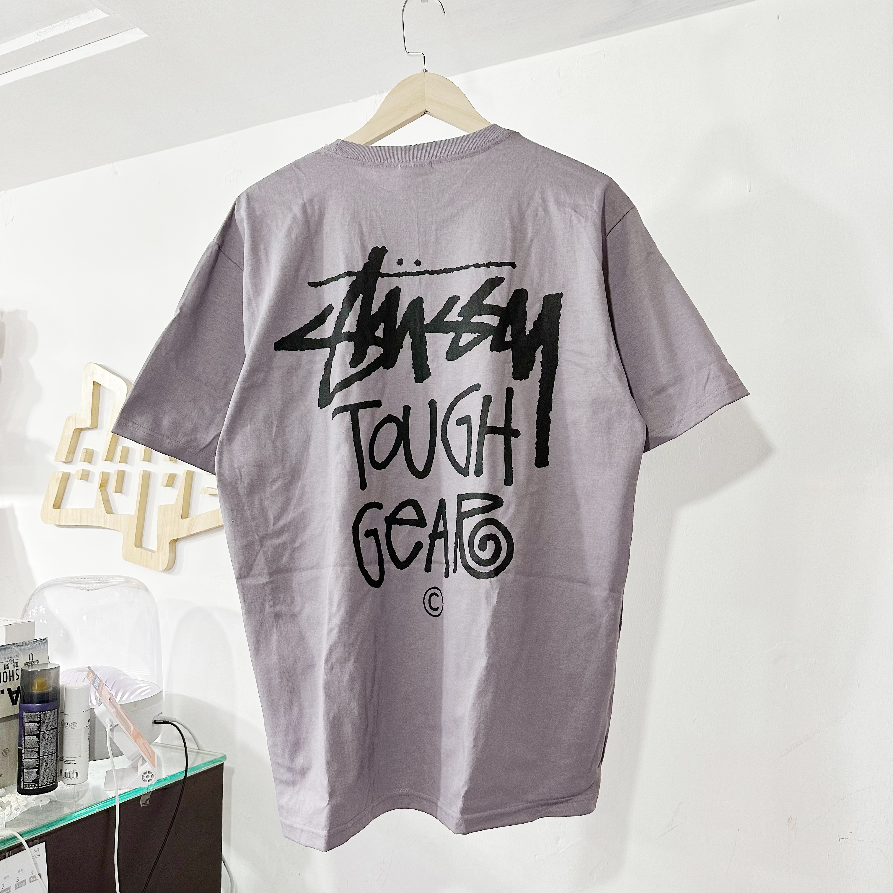 STUSSY TOUGH GEAR TEE - MAUVE